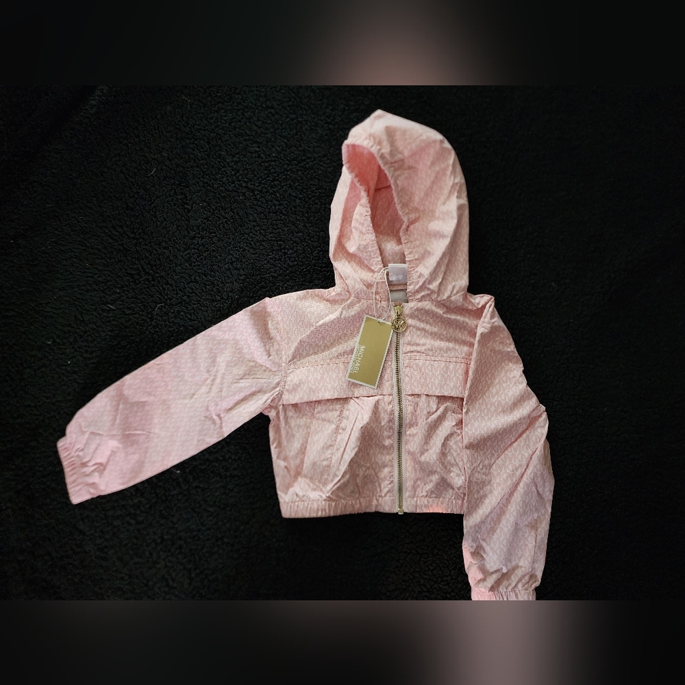 NWT Michael Kors Monochromatic Pink Logo Windbreaker, Children's Size 4, #30050